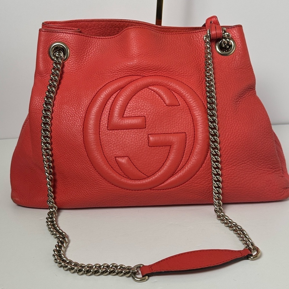 💯Authentic Gucci Soho Hobo Leather Chain Shoulder Bag🍀 - Picture 9 of 13